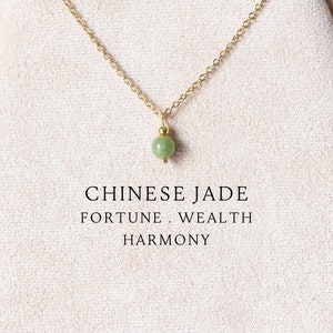 Chinese green jade necklace Jade pendant Green jade jewelry Crystal necklace Green jade jewelry Bead necklace 40th birthday gift for women