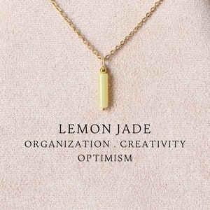 Lemon jade necklace Yellow jade pendant Crystal necklace Layering necklace Crystal jewelry Birthday gift for wife Customizable necklace
