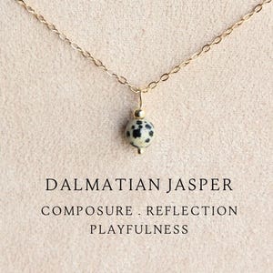 Dalmatian jasper necklace Handmade crystal jewelry for women Dainty jasper choker Drop pendant Gemstone necklace Statement stone necklace
