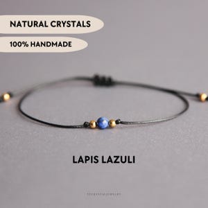 Bracelet en lapis-lazuli Bracelet pour homme Bracelets ficelle pour femme Bracelet de guérison Bracelet en pierres précieuses coulissantes Bijoux en lapis-lazuli Bracelets mignons