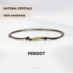 Peridot Bracelet Crystal Ankle Bracelet Custom Dainty Anklet Boho August Birthstone Gemstone Bracelet Summer Jewelry Friendship Gift for Her