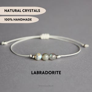 Pulsera de labradorita, pulsera de cristal de labradorita, joyería de labradorita, pulseras para mujer, pulsera para hombre, pulsera de piedras preciosas, regalo para el Día del Padre