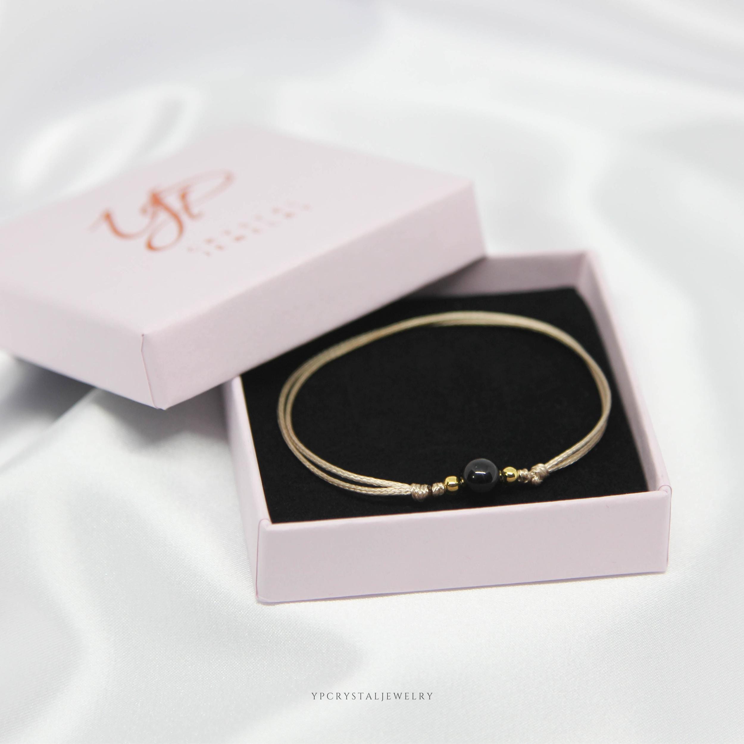Cavigliera In Ossidiana Nera Con Perline – Bracciale Da Caviglia Guarigione E Protezione – Regalo Unisex