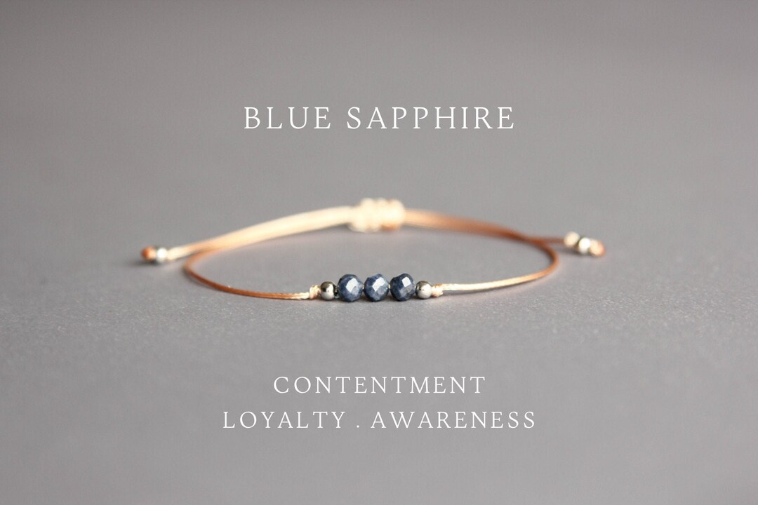 Beaded Blue Sapphire Bracelet for Women Crystal Bracelet September