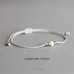 White jade bracelet 4mm white jade bead bracelet White jade jewelry Bracelets for women Cute gemstone bracelet Healing crystal bracelet image 3