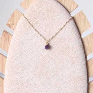 Lepidolite necklace Libra gifts Lepidolite jewelry Simple dainty crystal necklace for women Lepidolite jewelry 45th birthday gift for women image 3