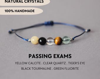 Passing exams bracelet Nursing student gift College student gift Back to school Beaded crystal bracelet Gemstone jewelry Emotional support