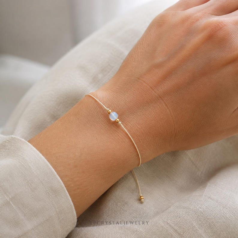 Månstensarmband Månstenssmycken Månstenskristallarmband för kvinnor Regnbågsmånstensarmband Månstensskydd Läkande armband bild 3