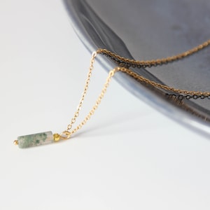 Moss agate necklace Moss agate jewelry Moss agate pendant Crystal necklace Virgo necklace 45th birthday gift for women image 2