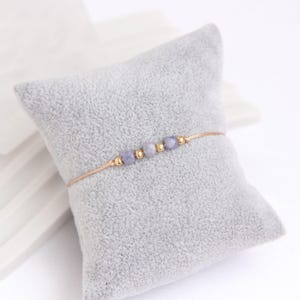 Cubic faceted tanzanite bracelet Blue crystal bracelet Tanzanite jewelry 21st birthday gift for her Cord hippie bracelet Custom bracelet