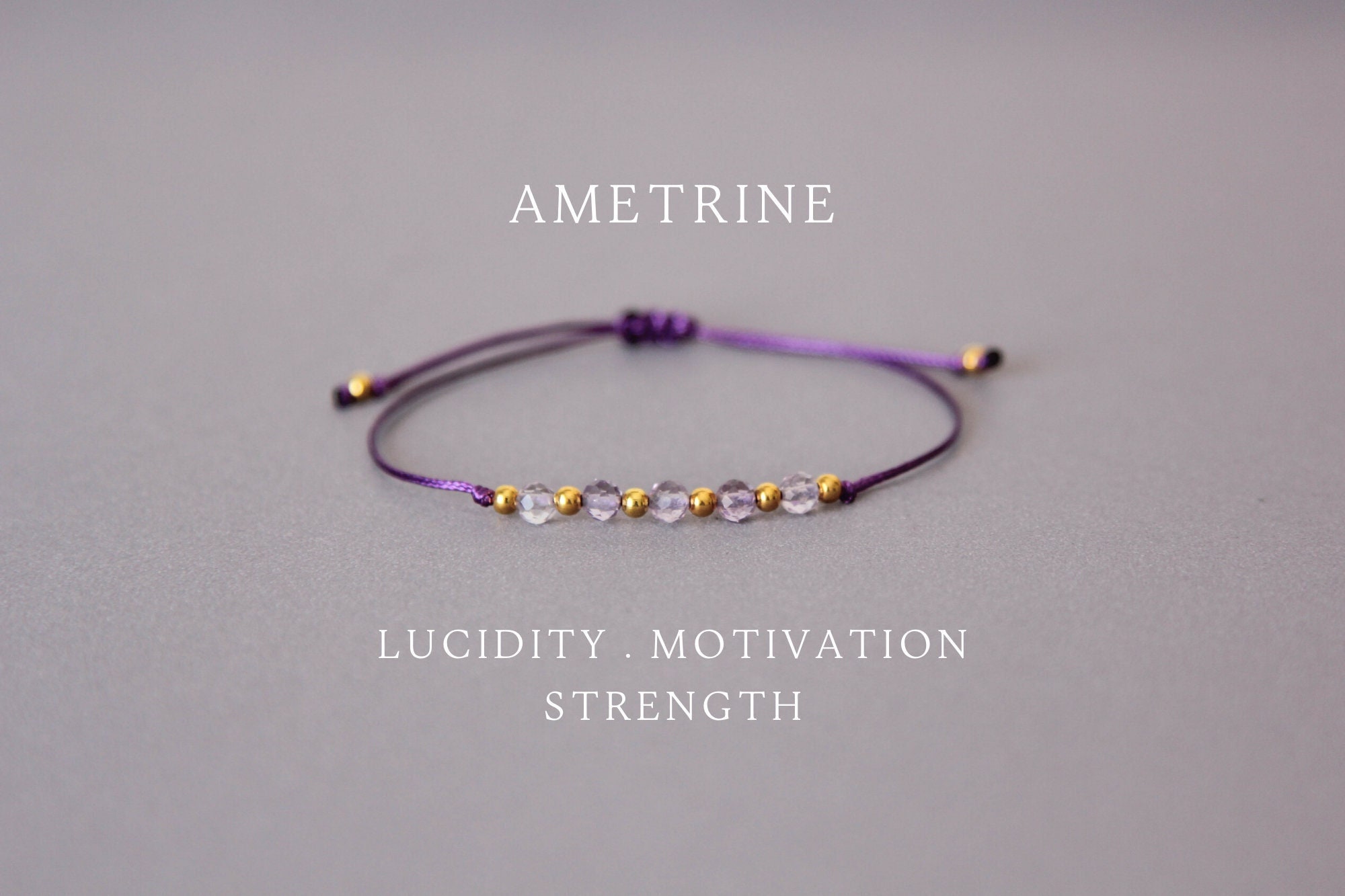 Cord Ametrine Bracelet for Women Ametrine Jewelry Dainty Custom