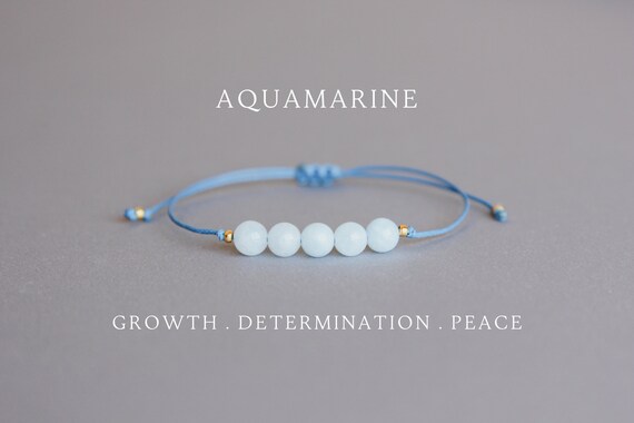 Buy Raw Aquamarine Calming Anxiety Bracelet, Pisces Gift March Birthstone,  Courage Crystal, 925k Sterling Silver Jewelry Online in India - Etsy