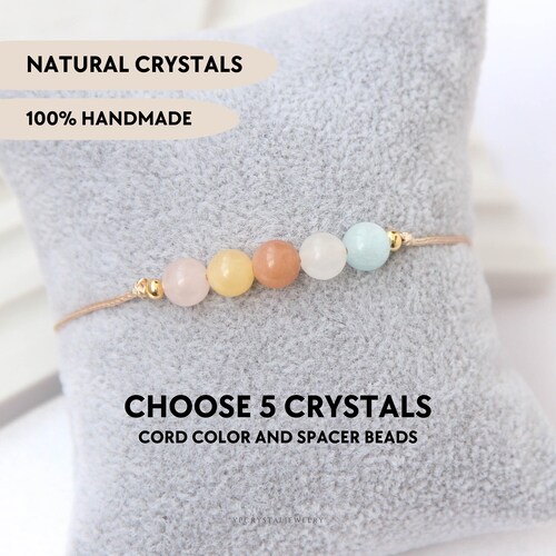 Personalized crystal bracelets Design your bracelet Custom gemstone bracelet Custom gifts for her Birthday gift for friend Stone jewelry