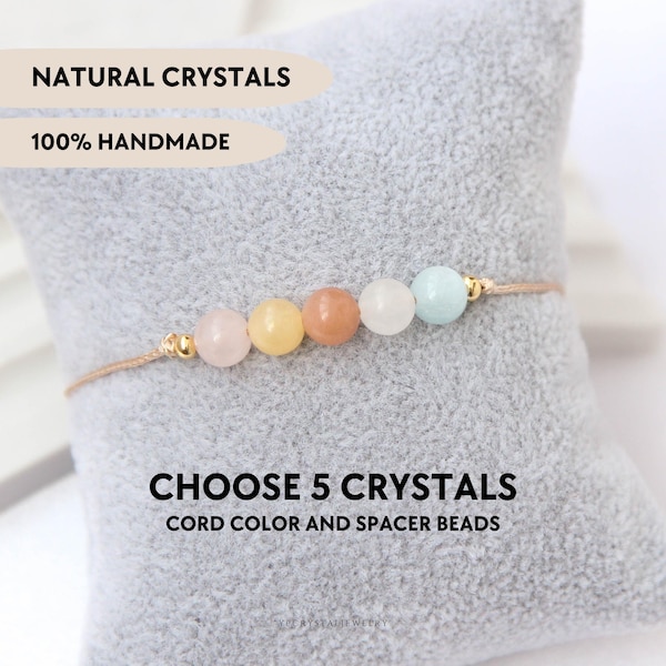 Personalized crystal bracelets Design your bracelet Custom gemstone bracelet Custom gifts for her Birthday gift for friend Stone jewelry