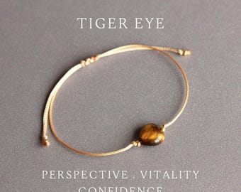 Tiger Eye Bracelet Heart Crystal Bracelet for Women Friendship Gifts for Her Custom Gemstone Jewelry  Stone Protection Bracelet Self Love