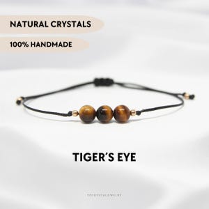 Tiger Eye Bracelet Crystal Bead Bracelet for Women Custom Bracelets Jewelry Gift for Girlfriend Protection Bracelet String Gemstone Bracelet