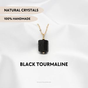 Raw black tourmaline necklace Raw stone jewelry Black tourmaline jewelry Tourmaline crystal Raw crystal necklace Gold gemstone necklace