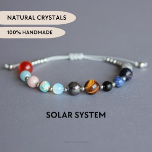 Sonnensystem Armband handgemachte himmlische Schmuck Galaxie Schmuck Astronomie Geschenke Wissenschaft Schmuck Kristall Planeten Raum Schmuck Universum