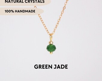 Groene jade ketting Kristallen hanger alledaagse sieraden Aangepaste choker ketting Edelsteen ketting voor vrouwen Steen bedel ketting Cadeau voor moeder