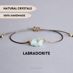 Raw labradorite bracelet Natural crystal bracelet Raw stone jewelry Gray gemstone bracelet Dainty custom bracelet Birthday gift for sister