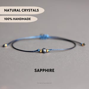 Saphir Armband Kristall Schmuck Zierliche benutzerdefinierte Armband Boho Edelstein minimalist Armband Mom Geschenke Geburtstag Blauer Stein zartes Armband