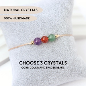 Design your bracelet - 3 crystals bracelet Personalized bridesmaid gifts Custom bracelet Personalized bracelet Custom birthday gift for her