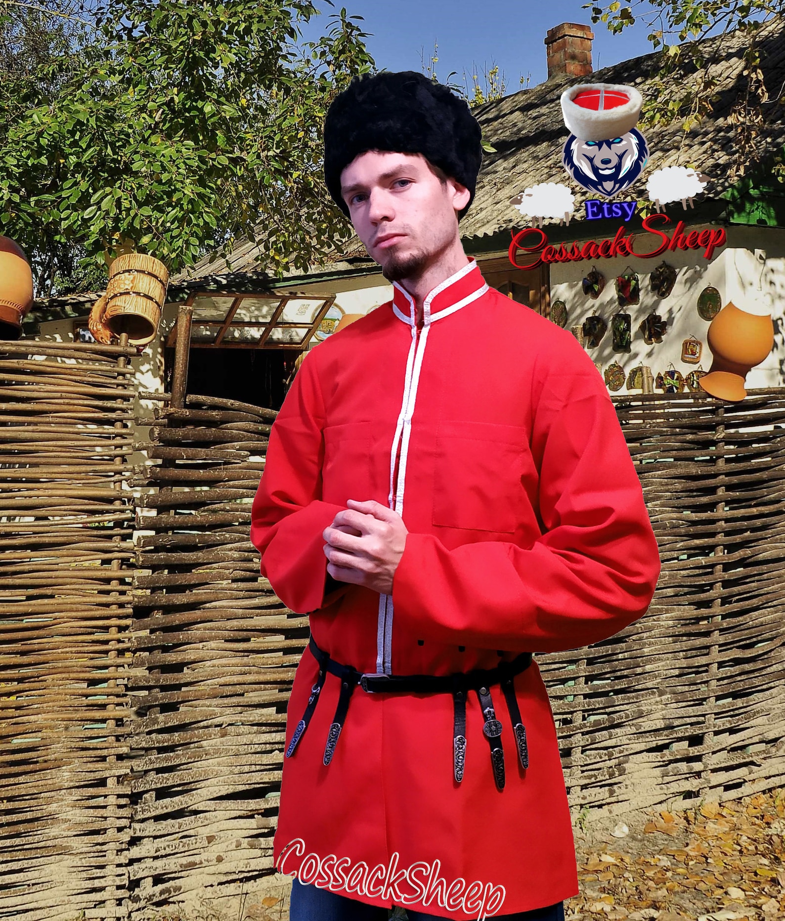 Beshmet Cossack Kaftan Traditional Men's Tunic Caucasus | Etsy