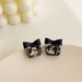 Simple Elegant Black Bow Earrings • Sterling Silver 925 needle • Women's earrings •girl's jewellery • girlfriend wife 