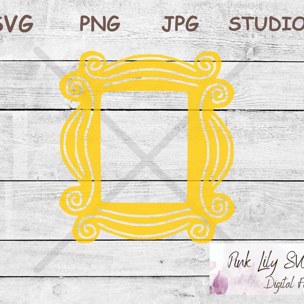 Friends Door Frame SVG PNG, Friends Frame Svg Png, Picture Frame, Best Friends, Pivot Couch Svg Png, Cut Files, Gold Friends door Frame svg