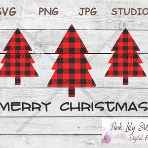 Plaid Christmas Trees SVG: Buffalo Check Cut File (Digital Download)