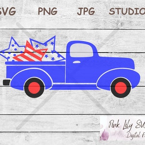 July 4th Truck SVG: Independence Day Stars & Stripes (Digital Download)