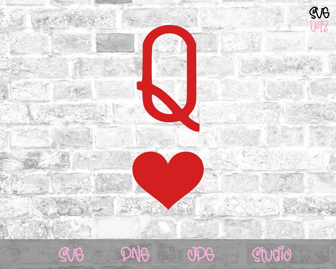 Q Queen Q of Hearts Hearts Red Queen Black Queen Cards - Etsy Canada