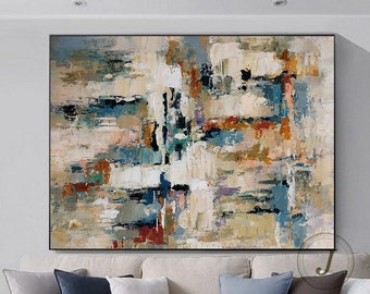 Original Large Abstract Oil Painting On Canvas Acrylic Painting Original Colorful Oil Painting For Living Room Wall Art Canvas Office Decor