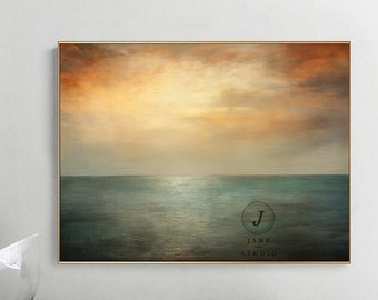 Original Sky Abstract Art Large Cloud Painting On Canvas Sunset Abstract Painting Wave Painting Large Sea Landscape Painting Living Room Art