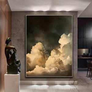 Large Cloud Painting: Original Abstract Cloudscape Art