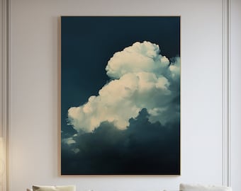 Hand Painted Cloud Painting, Abstract Art on Canvas, Expressionism, Textured Wall Art, Modern Wall Decor