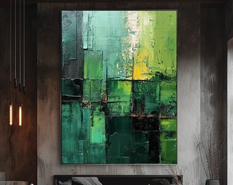 Green Minimalism Painting Green Wall Art Green Abstract Art Green Canvas Art Painting Large Green Abstract Painting Green Canvas Wall Art