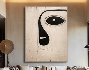 Original Mininalist Art Boho Wall Art Beige Abstract Art Wabi Sabi Wall Art Beige Minimalist Wall Art Pop Abstract Wall Art Black Wall Art