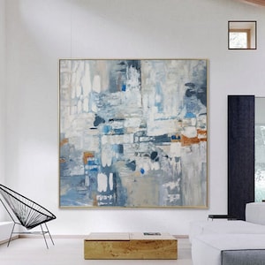 Blue Abstract Painting Canvas Original Abstract Art Abstract Wall Art Acrylic Painting Abstract Original Minimalist Painting Original Art