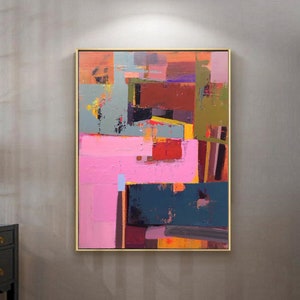Large Abstract Acrylic Painting: Original Minimalist Wall Art