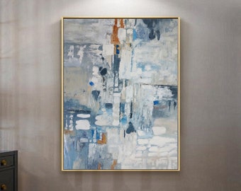 Abstract Painting Canvas Original Abstract Art Abstract Wall Art Acrylic Painting Abstract Original Minimalist Blue Painting Original Art