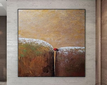 Acrylic Painting Large Abstract Canvas Painting Brown Abstract Oil Painting Gray Contemporary Art Abstraction Minimalist Abstract Painting