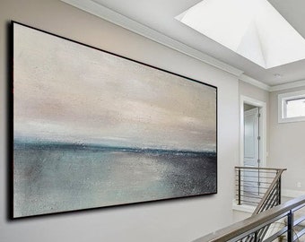 Large Sea Abstract Painting Ocean Painting On Canvas,Original Sky Landscape Painting,Sea Abstract Oil Painting,Large Living Room Wall Art