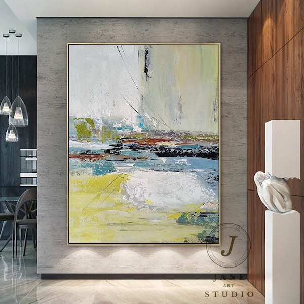 Original Gemälde Abstrakte Malerei Gelb Abstrakte Wandbilder Leinwand Kunst Acrylbilder Abstrakte Kunst auf Leinwand