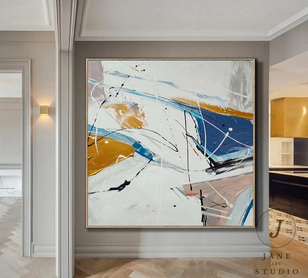 Large Textured Abstract Painting: Modern Canvas Art, Office Decor - Etsy