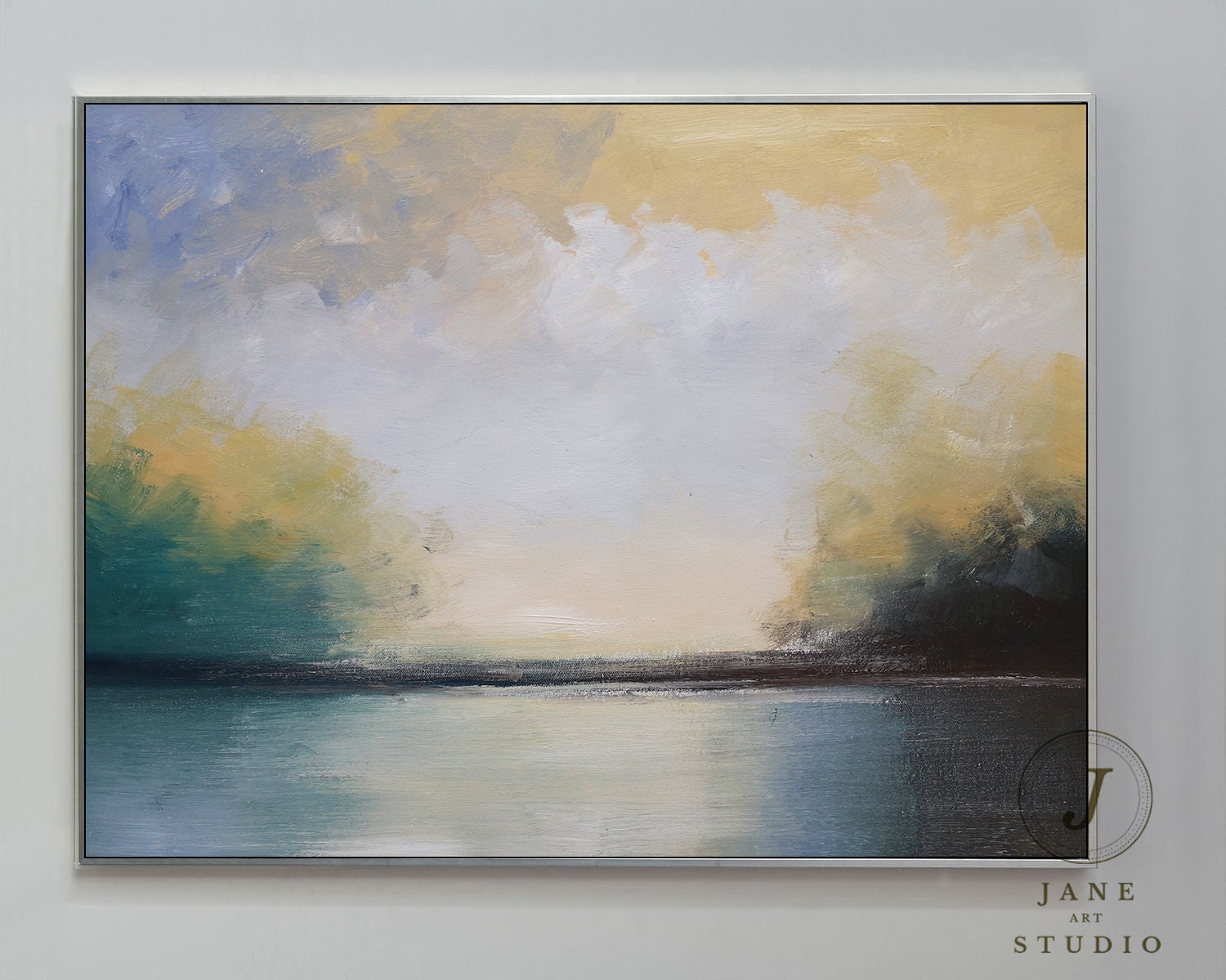 Original Green Sea Abstract Oil Painting On Canvas Wall Art Etsy