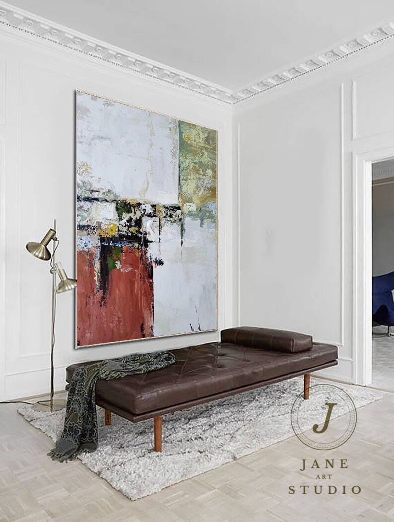 Original Abstract Painting Canvas Red Painting Contemporary Etsy