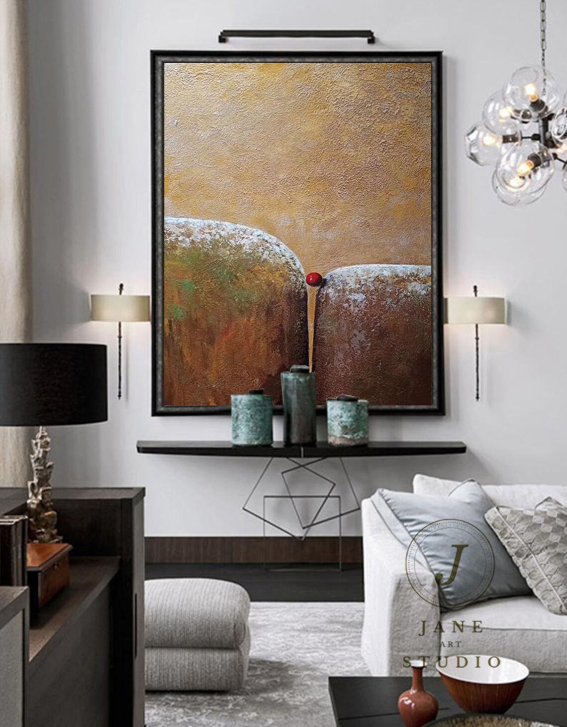 Large Abstract Canvas Painting Brown Abstract Oil Painting Etsy