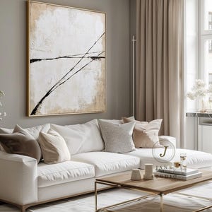 Large White Texture Art: Beige Minimalist Painting on Canvas - Etsy