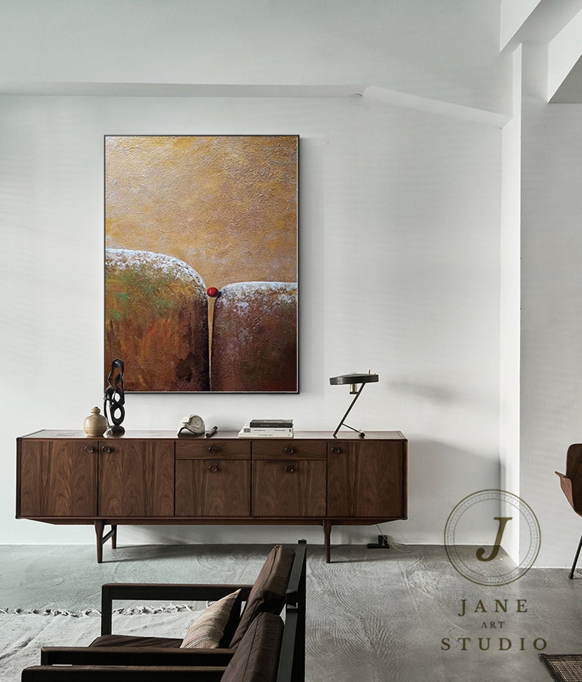 Large Abstract Canvas Painting Brown Abstract Oil Painting Etsy